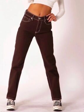 REVICE Brown Boyfriend Jeans